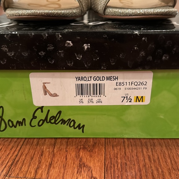 Sam Edelman Yaro Light Gold Mesh Heels - Picture 8 of 8